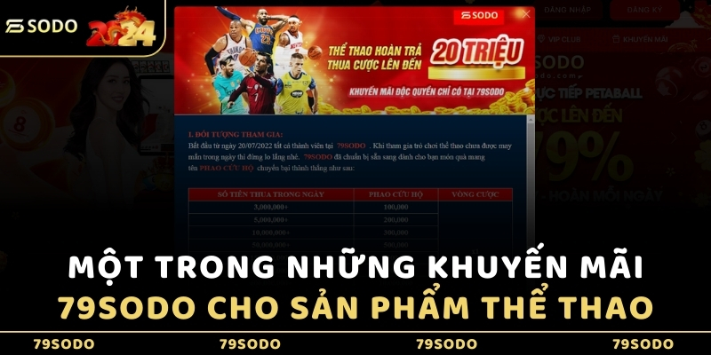 Một trong những khuyến mãi 79Sodo cho sản phẩm Thể thao